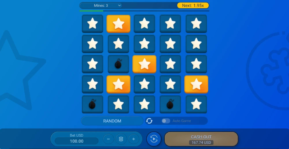 Mines is a crash game created by the Ukrainian studio Spribe